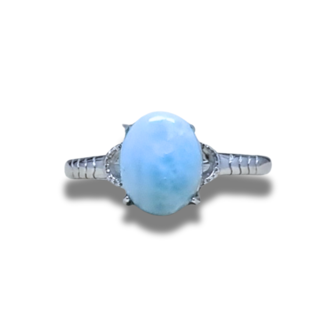 Bague réglable en Larimar (BAG27-2) - ENAE Minéraux