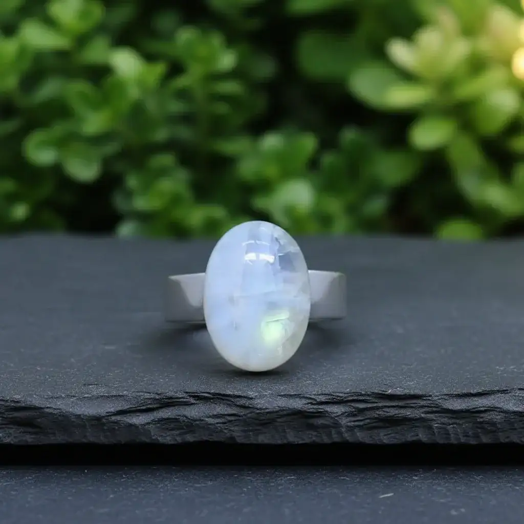 Bague réglable en Péristérite (BAGA72)