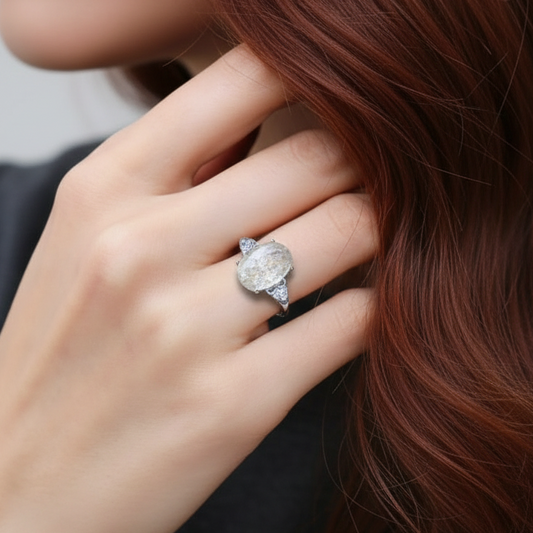 Bague réglable en Quartz Lodolite (BAG35-13)