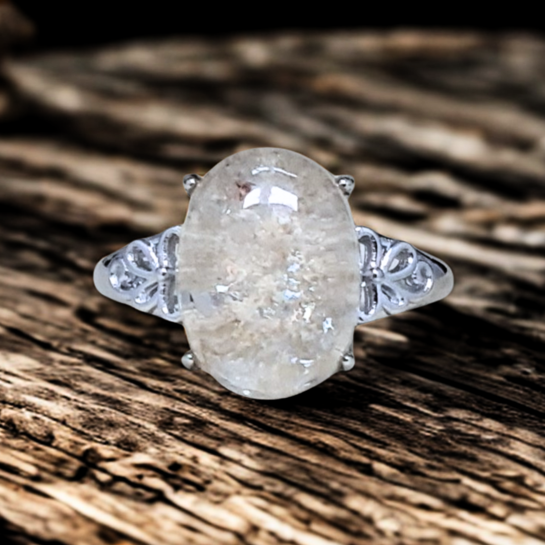 Bague réglable en Quartz Lodolite (BAG35-13)