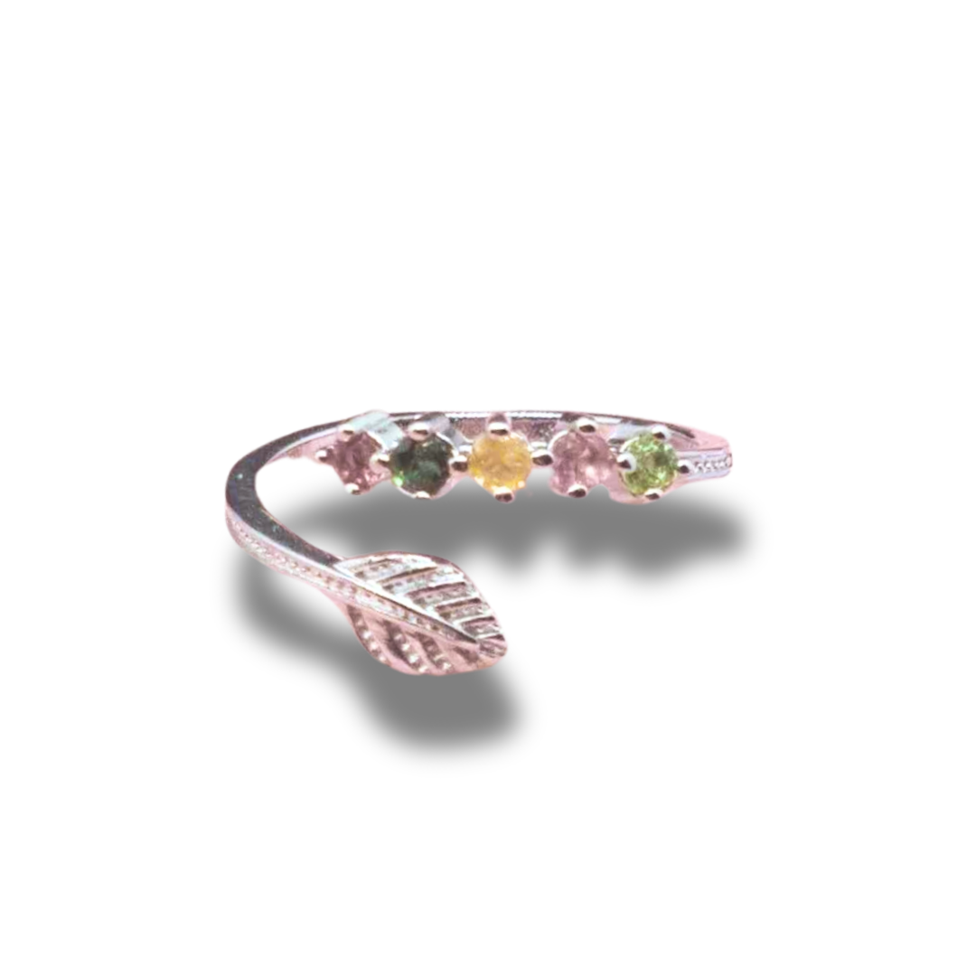 Bague réglable en Tourmaline multicolore et Argent (BAG37-2) - ENAE Minéraux