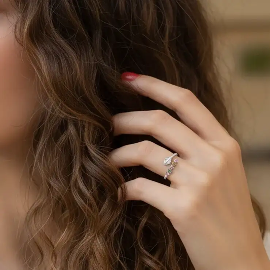 Bague réglable en Tourmaline multicolore et Argent (BAG37 - 1)