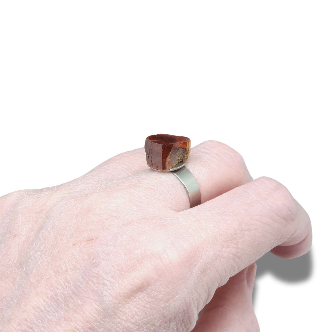 Bague réglable en Vanadinite brute (BAGA24) - ENAE Minéraux