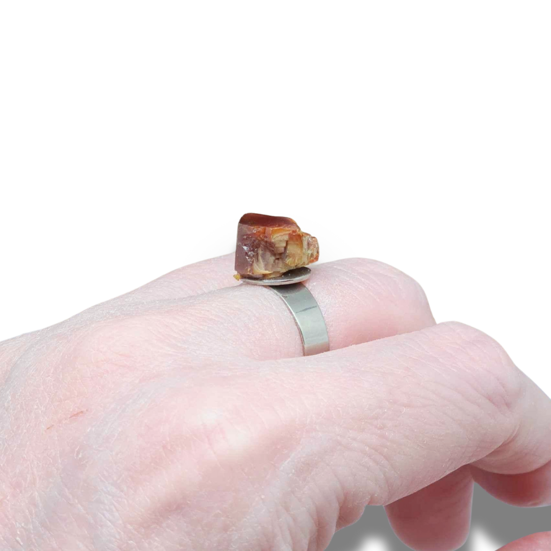 Bague réglable en Vanadinite brute (BAGA25) - ENAE Minéraux