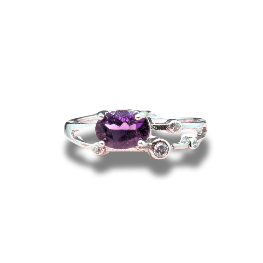 Bague réglable en Améthyste (BAG33-3) - ENAE Minéraux