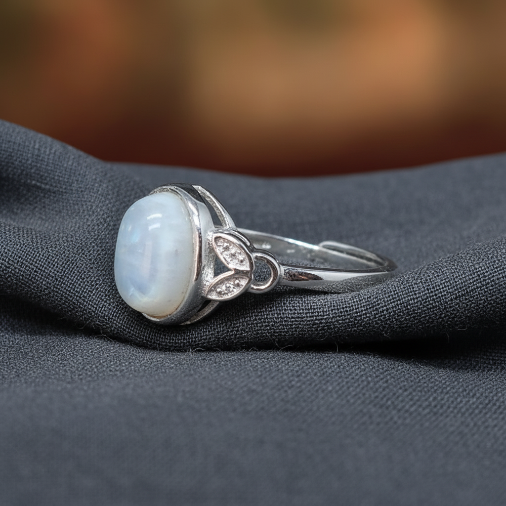 Bague réglable en Péristérite (BAG32-2)