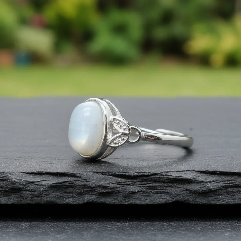 Bague réglable en Péristérite (BAG32-2)