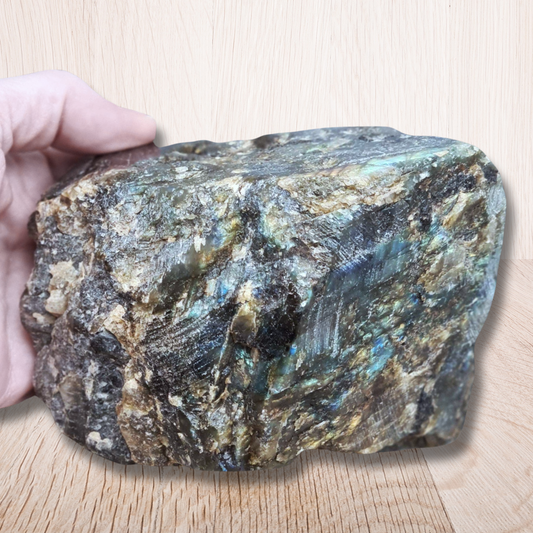 Bloc de Labradorite brut et poli 1357g (LAP352-3) - ENAE Minéraux