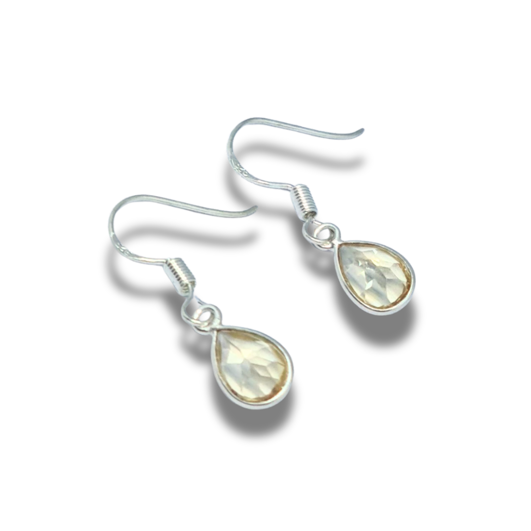 Boucles d'oreilles en Citrine facettée et Argent 925 (BO150)