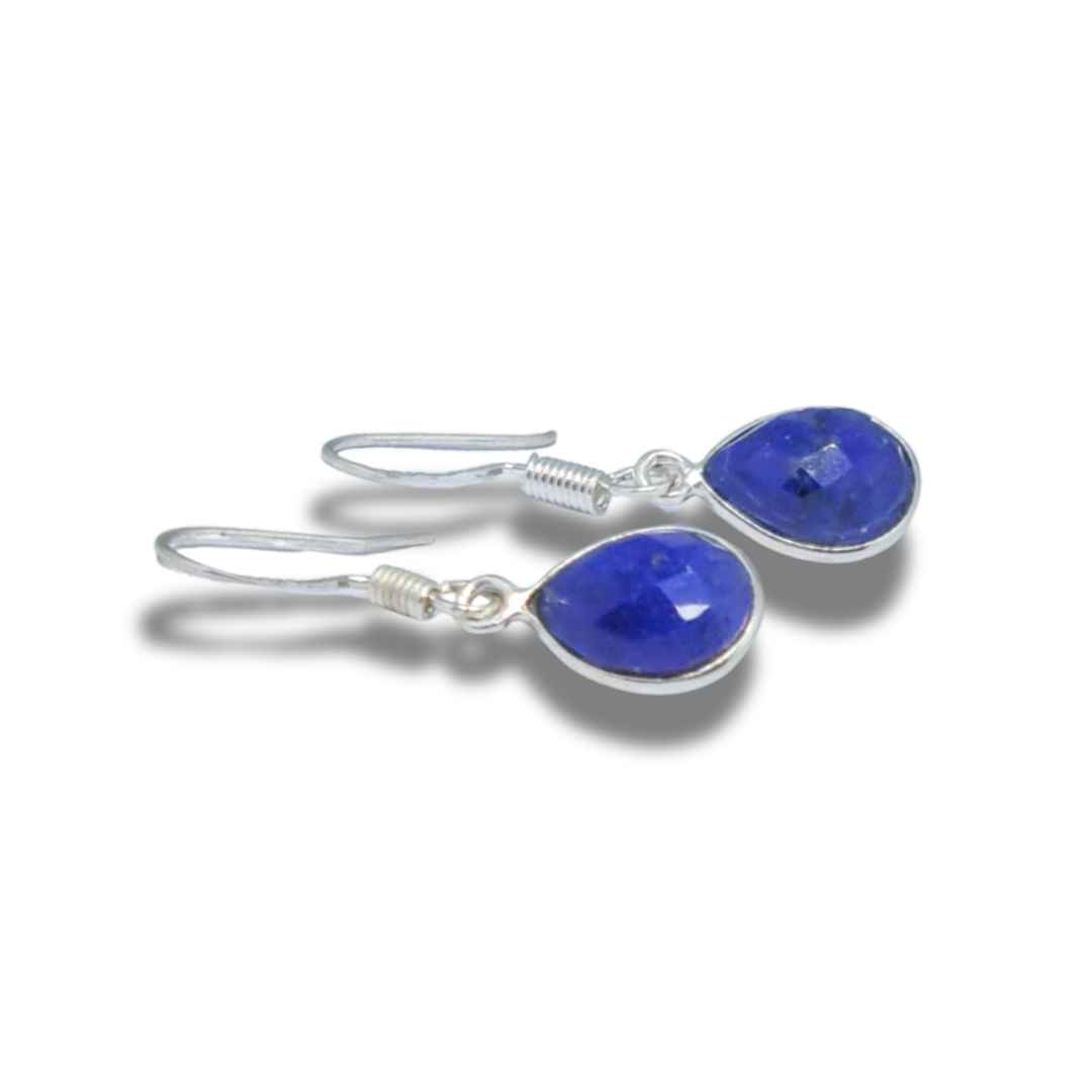 Boucles d'oreilles en Lapis Lazuli facetté et Argent (BO152) - ENAE Minéraux