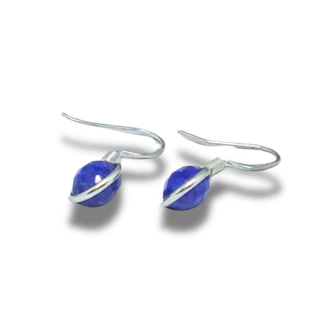 Boucles d'oreilles en Lapis Lazuli facetté et Argent (BO152) - ENAE Minéraux