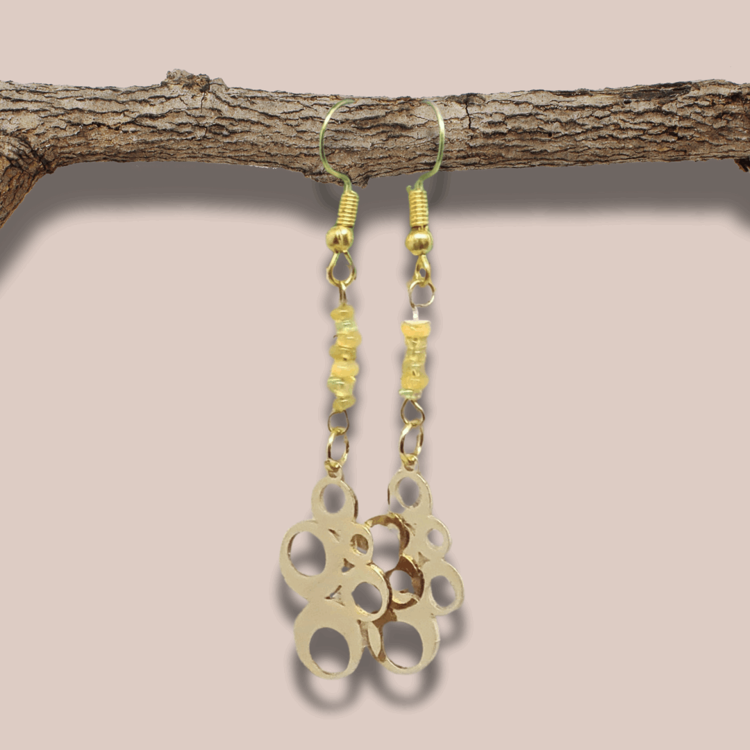 Boucles d'oreilles dorées en Opale Welo (BO227)