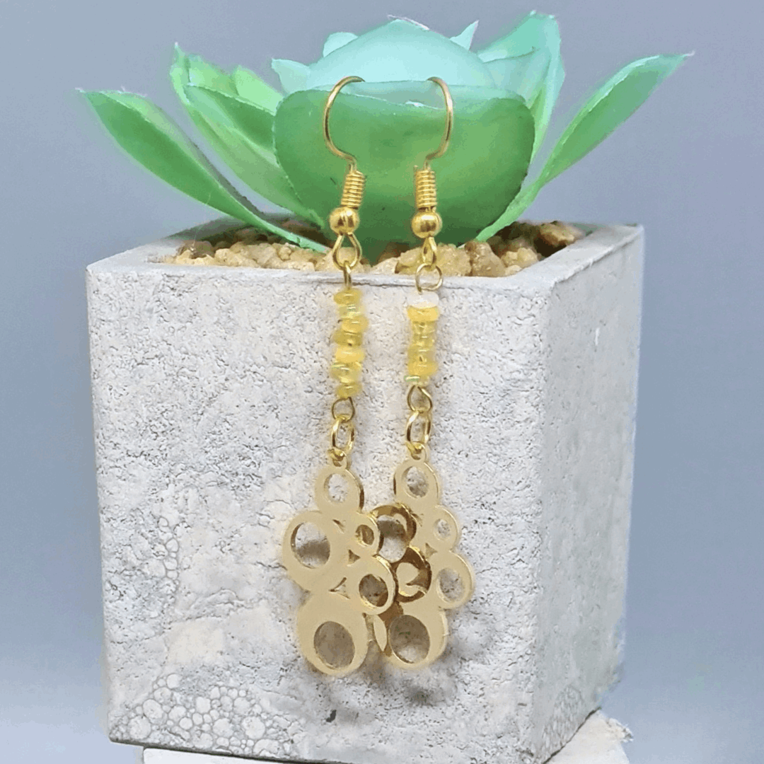 Boucles d'oreilles dorées en Opale Welo (BO227)