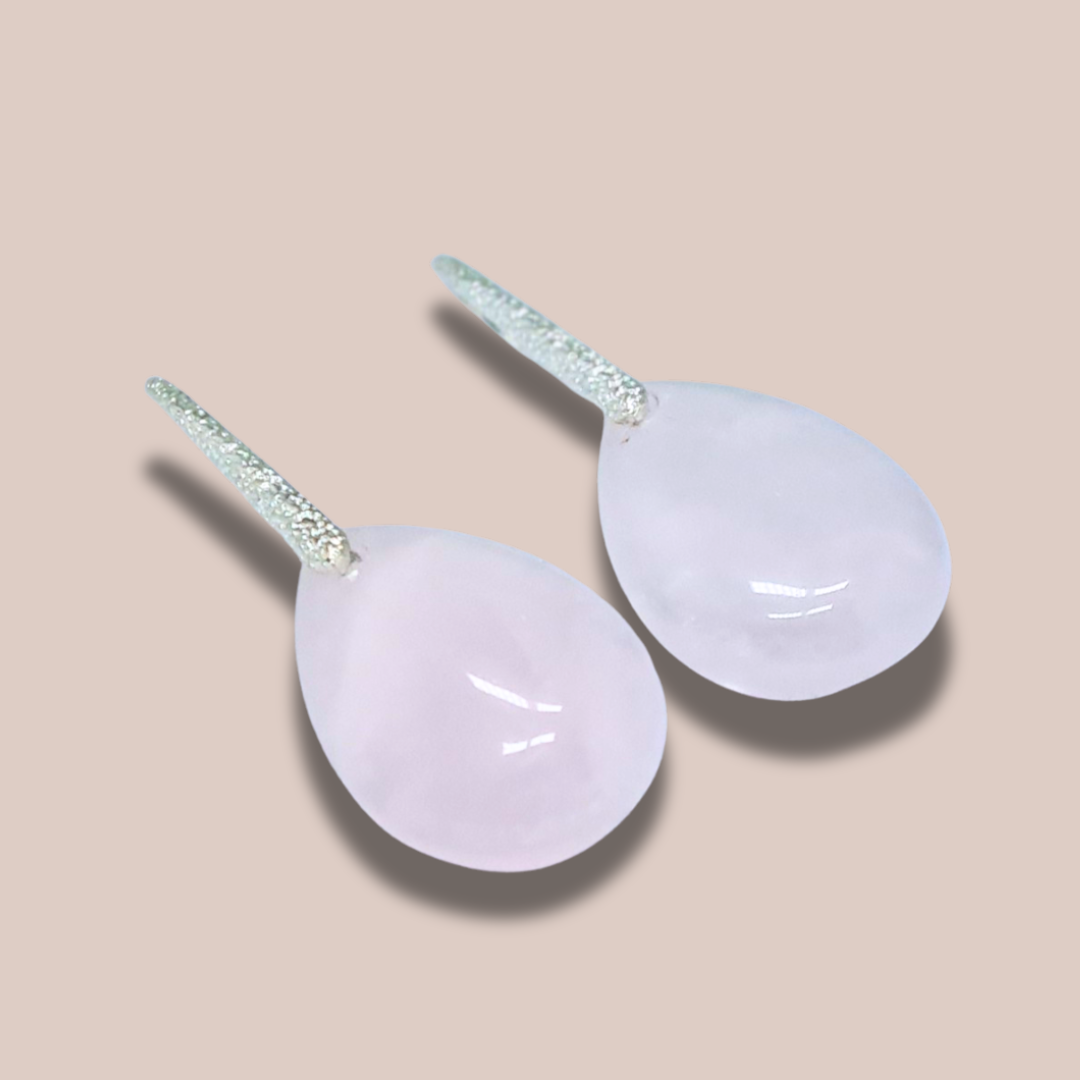 Boucles d'oreilles en Quartz rose (BO100-1)