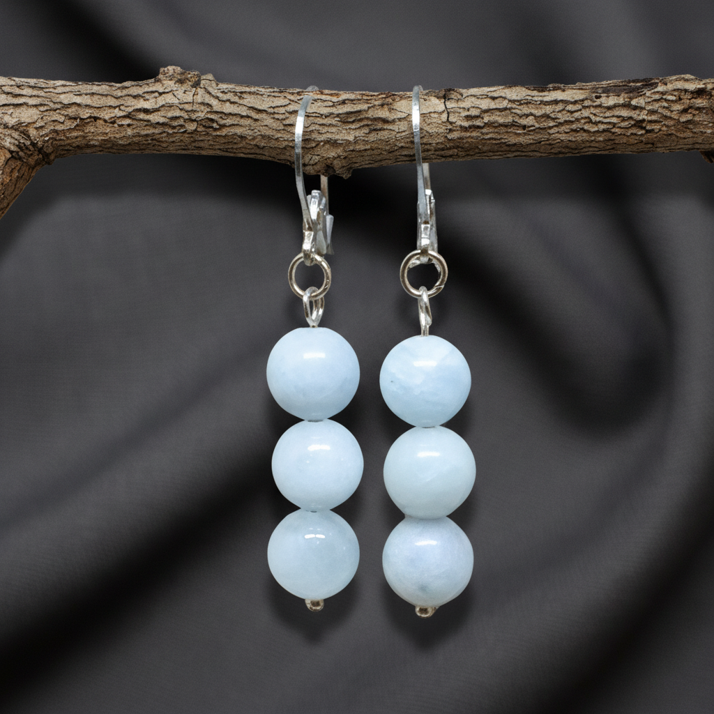 Boucles d'oreilles en Aigue-Marine (BO208-1)