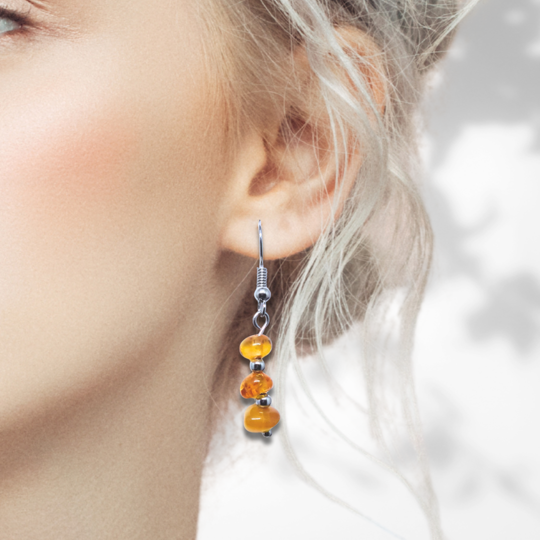 Boucles d'oreilles en Ambre (BO211)