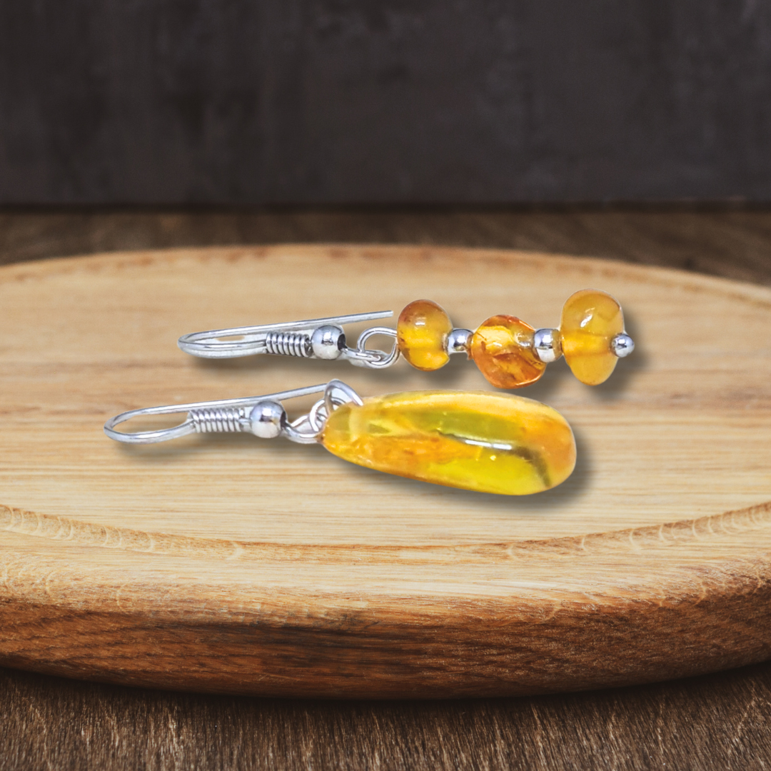 Boucles d'oreilles en Ambre (BO211)