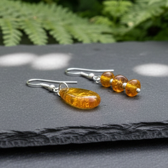 Boucles d'oreilles en Ambre (BO211)