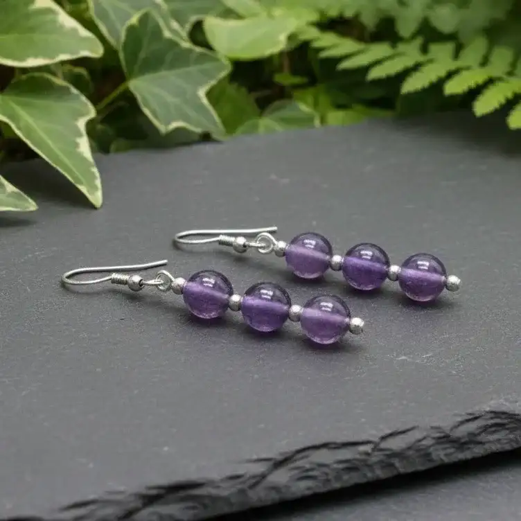 Boucles d'oreilles en Améthyste (BO229)
