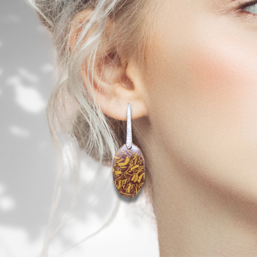 Boucles d'oreilles en Jaspe Maryam (BO102) - ENAE Minéraux