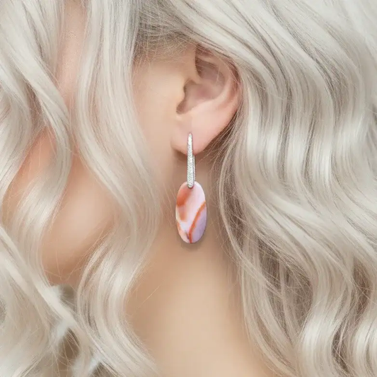 Boucles d'oreilles en Jaspe Mookaïte (BO111)