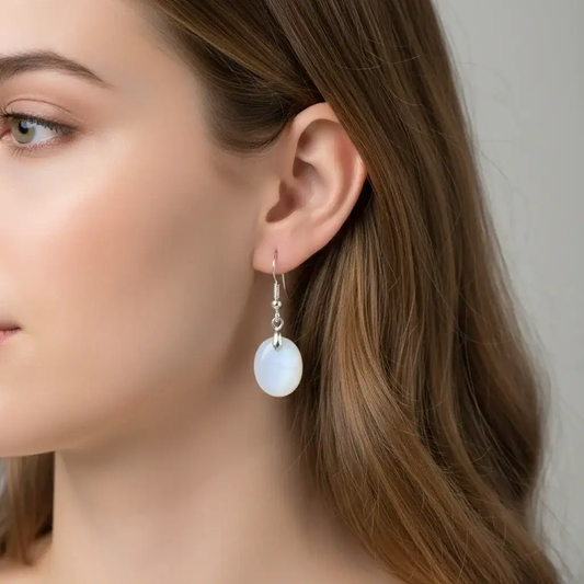 Boucles d'oreilles en Pierre de Lune (BO209 - 1)
