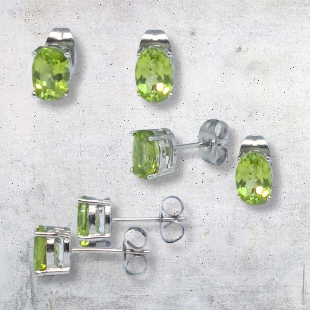 Boucles d'Oreilles en Péridot (BO125) - ENAE Minéraux