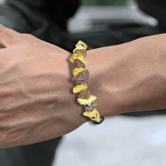 Bracelet en Ambre brute et polie