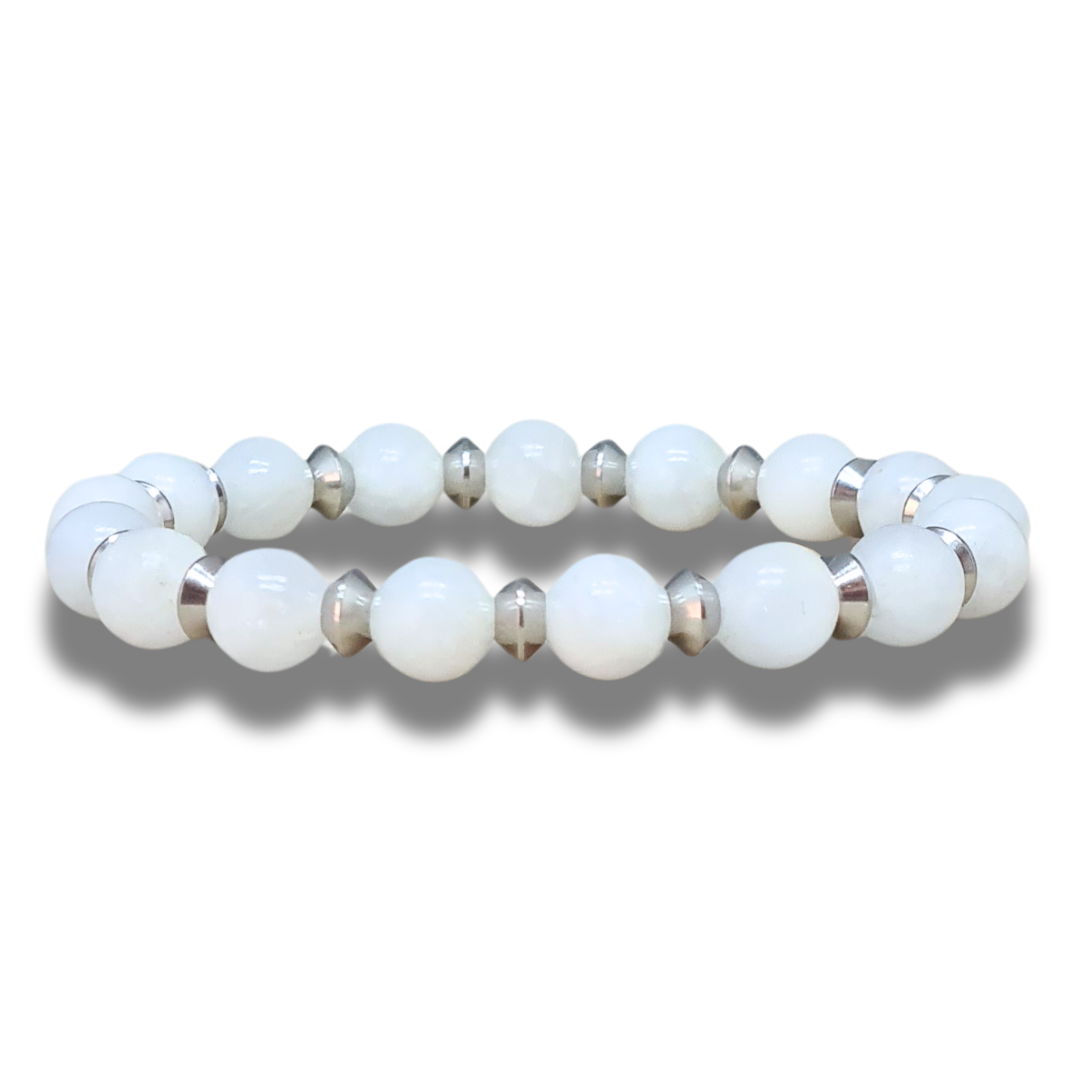 Bracelet en Célestine blanche 8mm