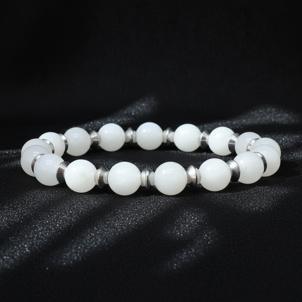 Bracelet en Célestine blanche 8mm