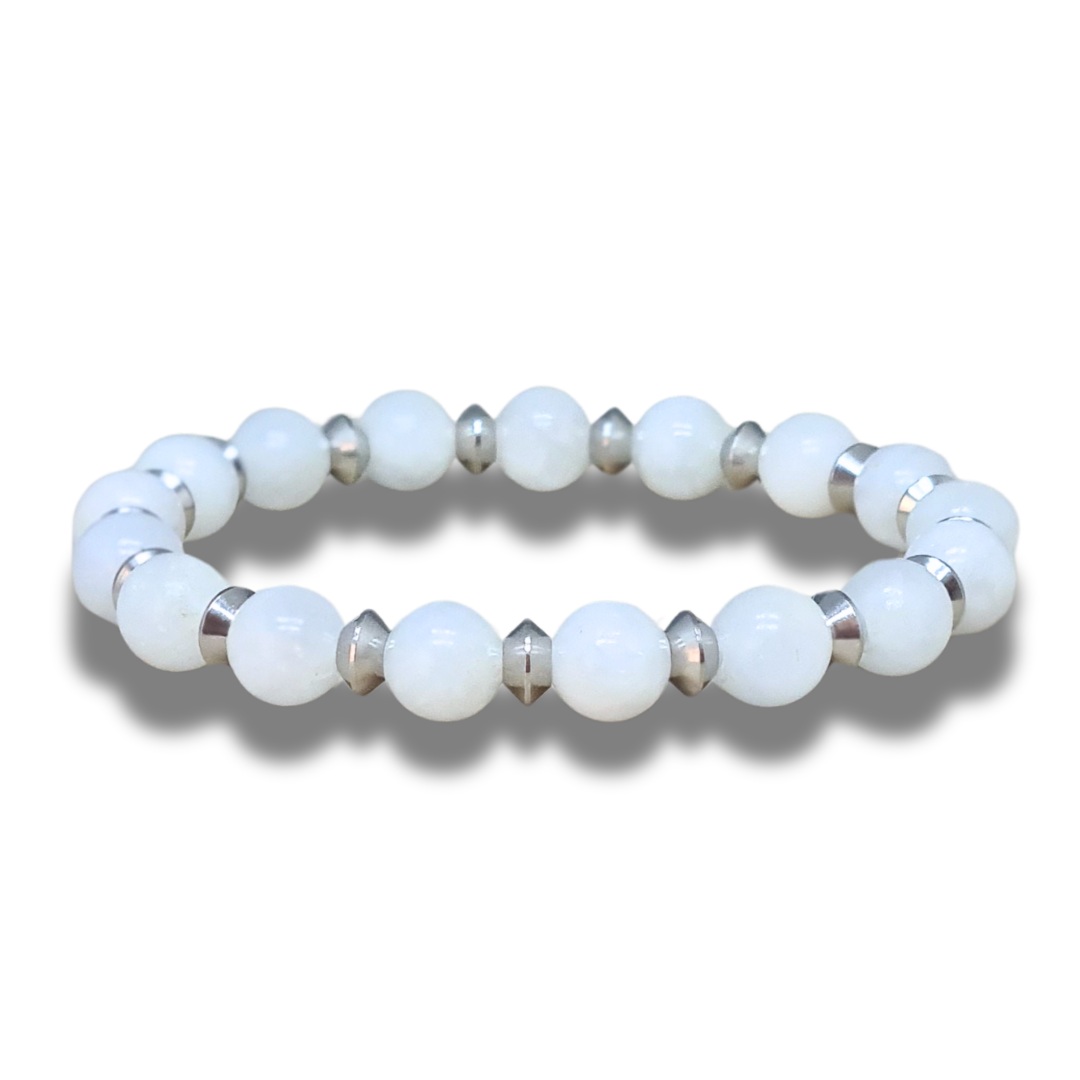 Bracelet en Célestine blanche 8mm