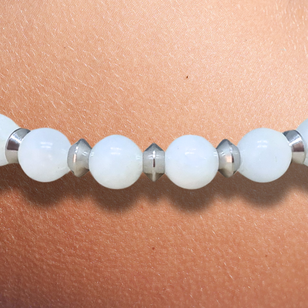 Bracelet en Célestine blanche 8mm