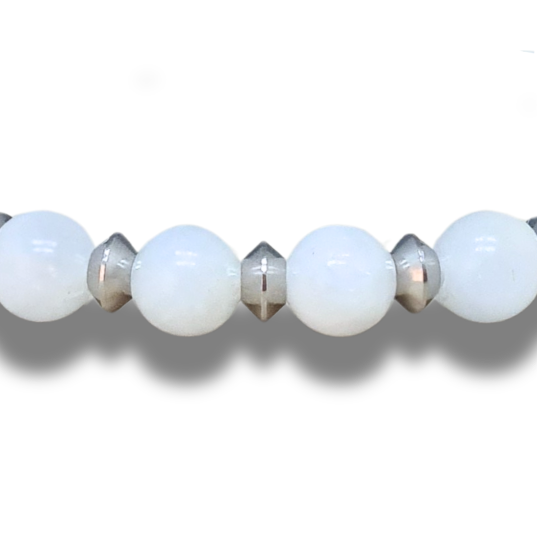 Bracelet en Célestine blanche 8mm