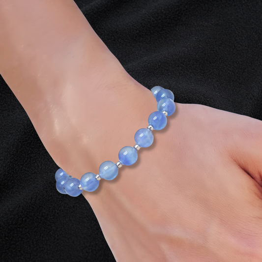 Bracelet en Fluorite bleue 8mm