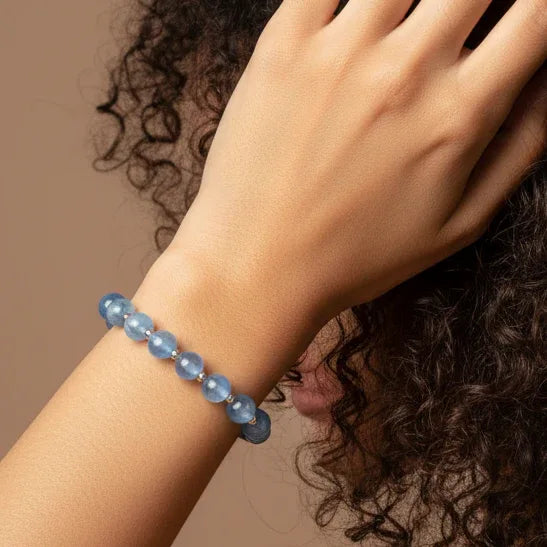 Bracelet en Fluorite bleue 8mm