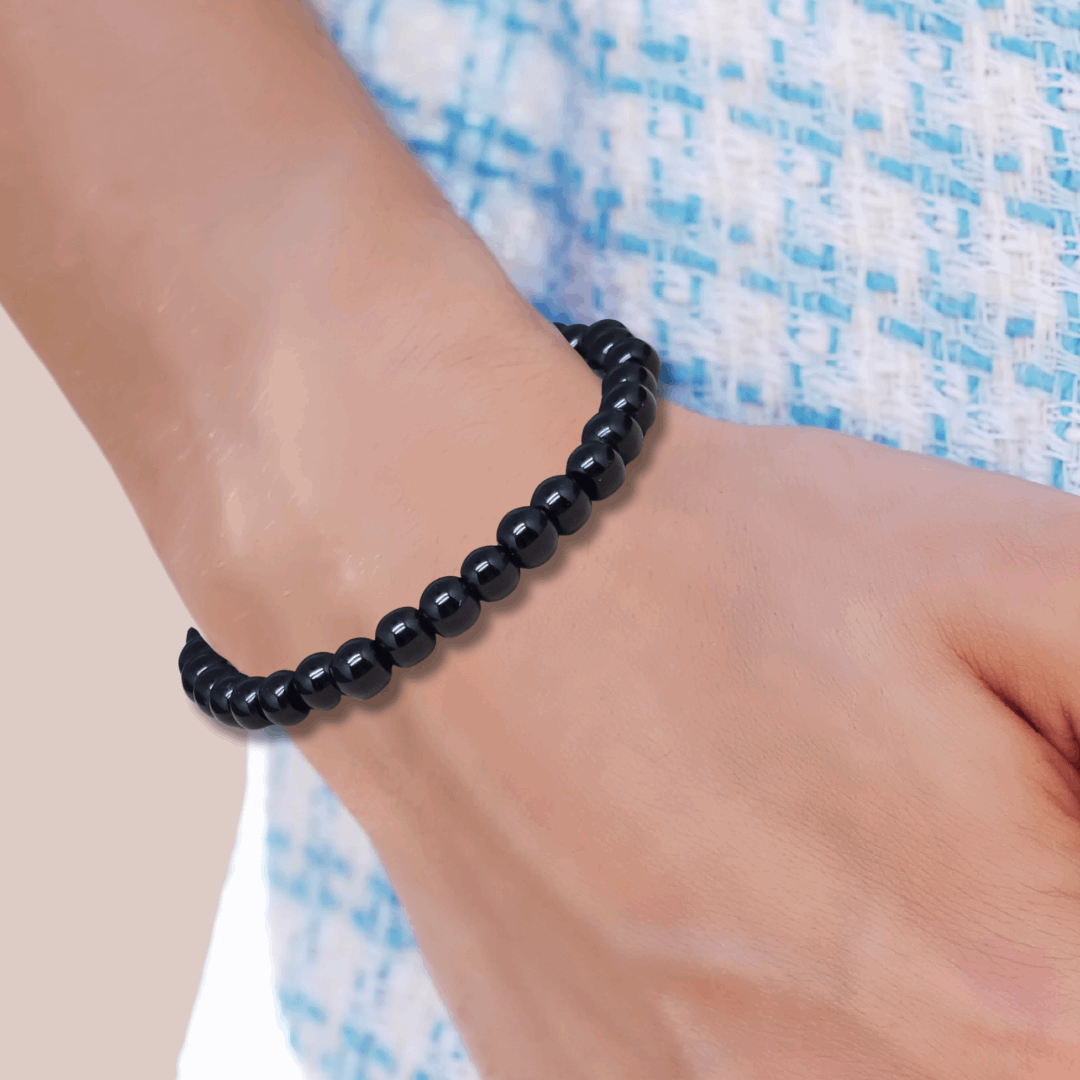 Bracelet en Obsidienne noire 6 ou 8mm au choix