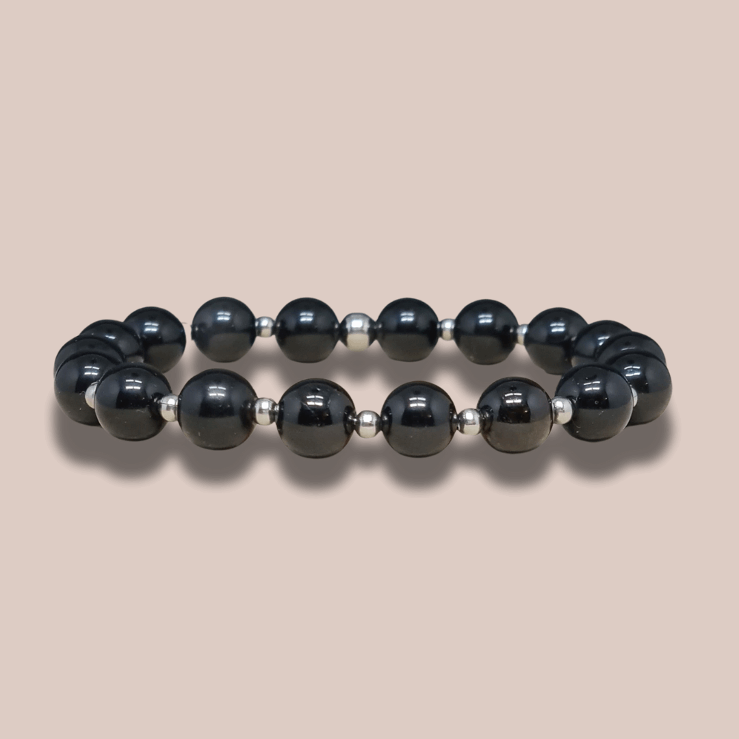 Bracelet en Obsidienne noire 6 ou 8mm au choix