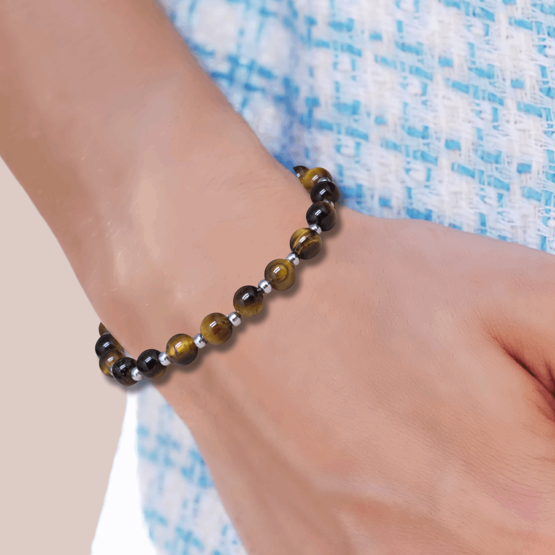 Bracelet en Œil de Tigre 6 ou 8mm au choix