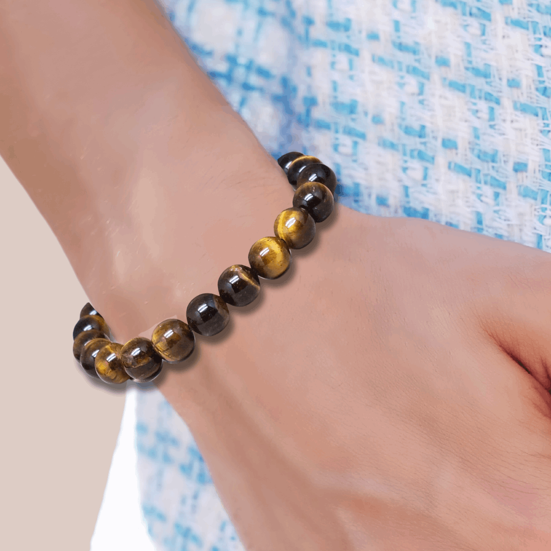 Bracelet en Œil de Tigre 6 ou 8mm au choix