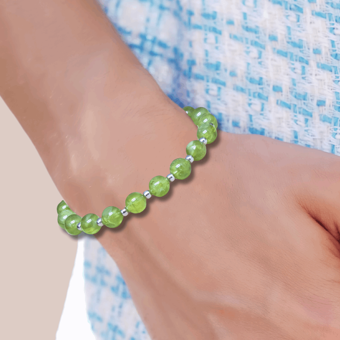Bracelet en Péridot 5 ou 7mm au choix