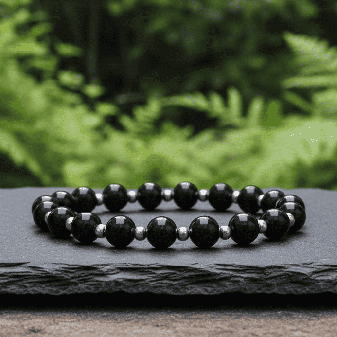 Bracelet en Spinelle noir 6mm - 21