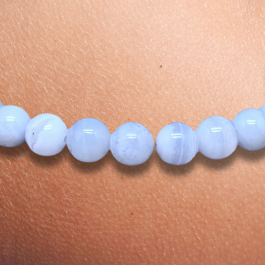 Bracelet en Agate bleue 6mm