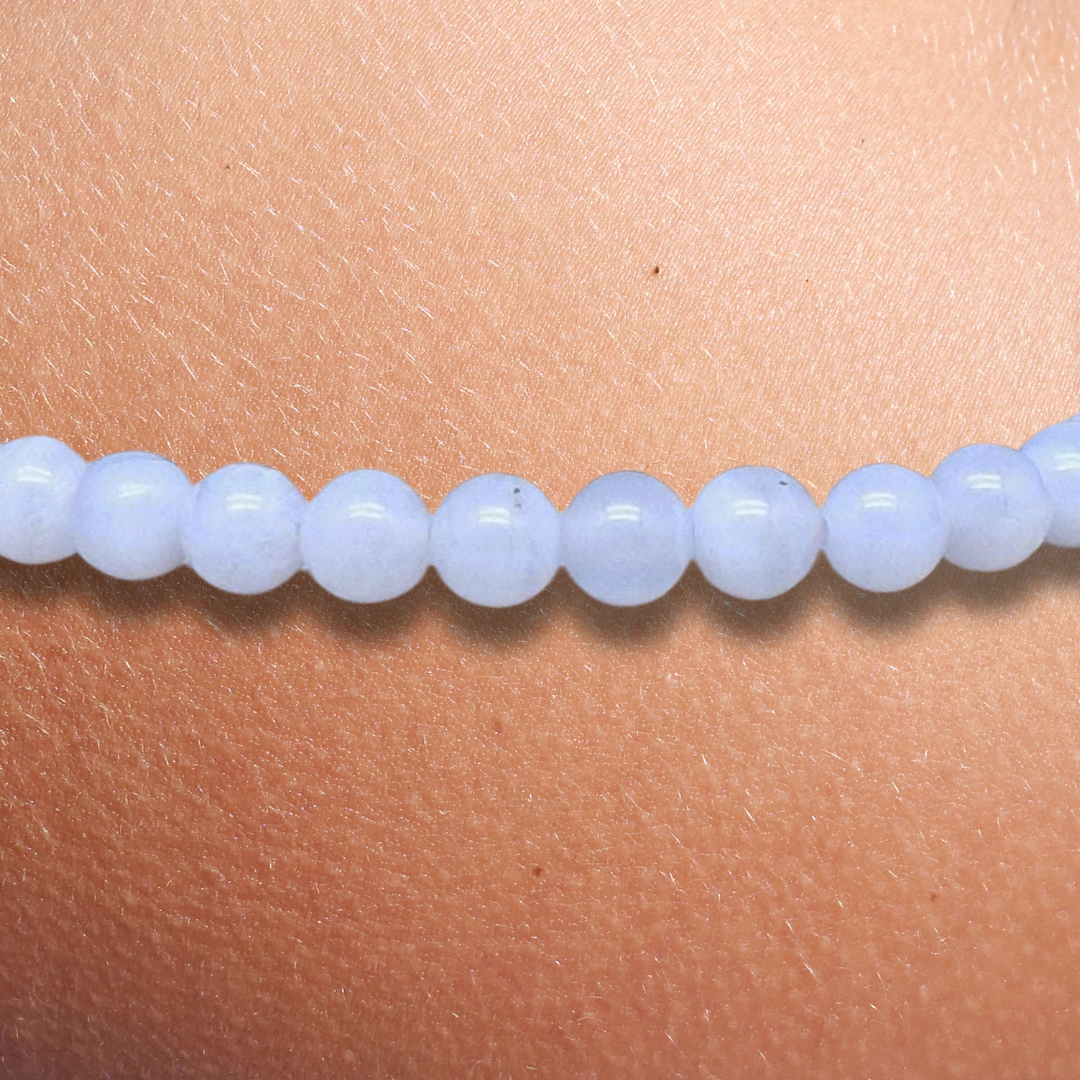 Bracelet en Agate bleue 6mm