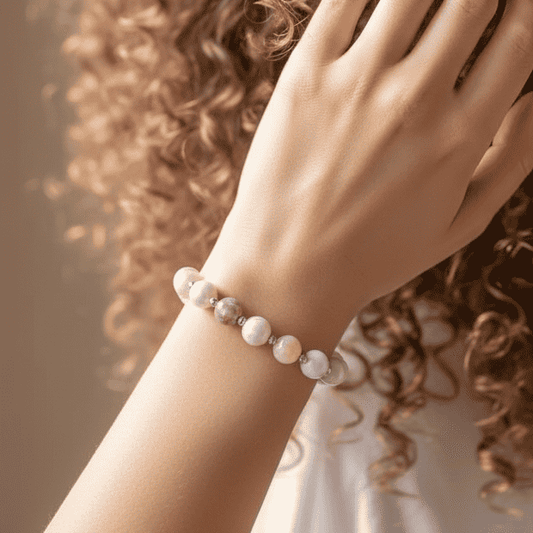 Bracelet en Agate Fleurs de cerisier