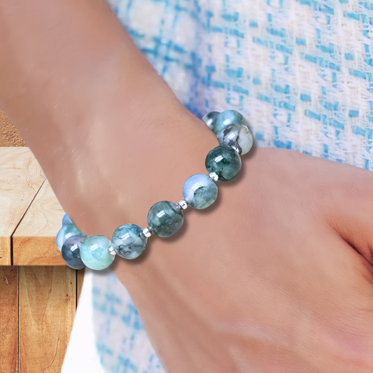 Bracelet en Agate mousse 10 mm