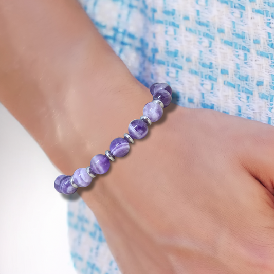 Bracelet en Améthyste chevron
