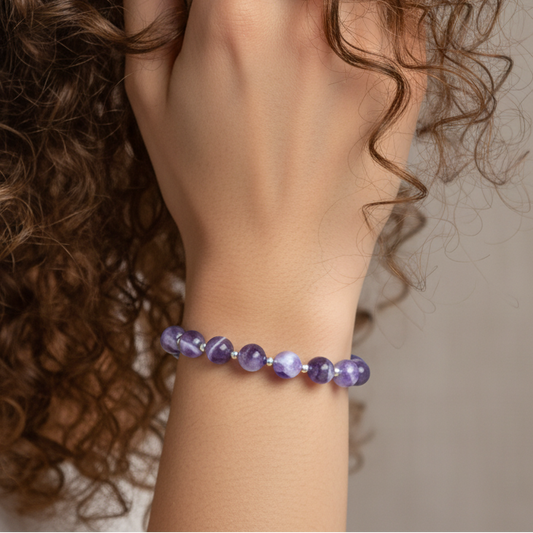 Bracelet en Améthyste chevron