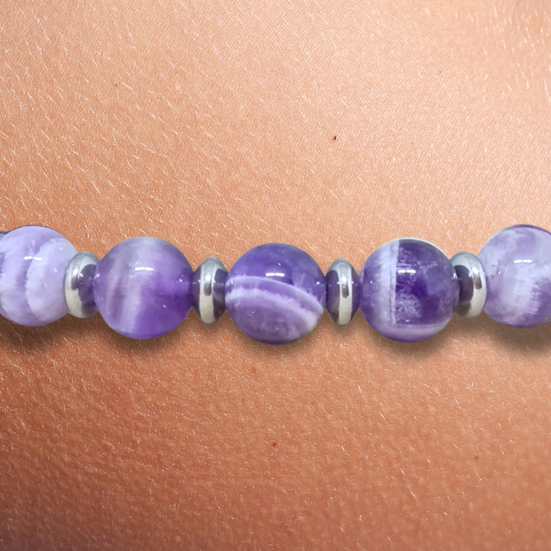 Bracelet en Améthyste chevron