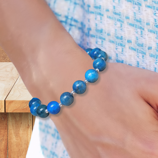 Bracelet en Apatite bleue 8mm