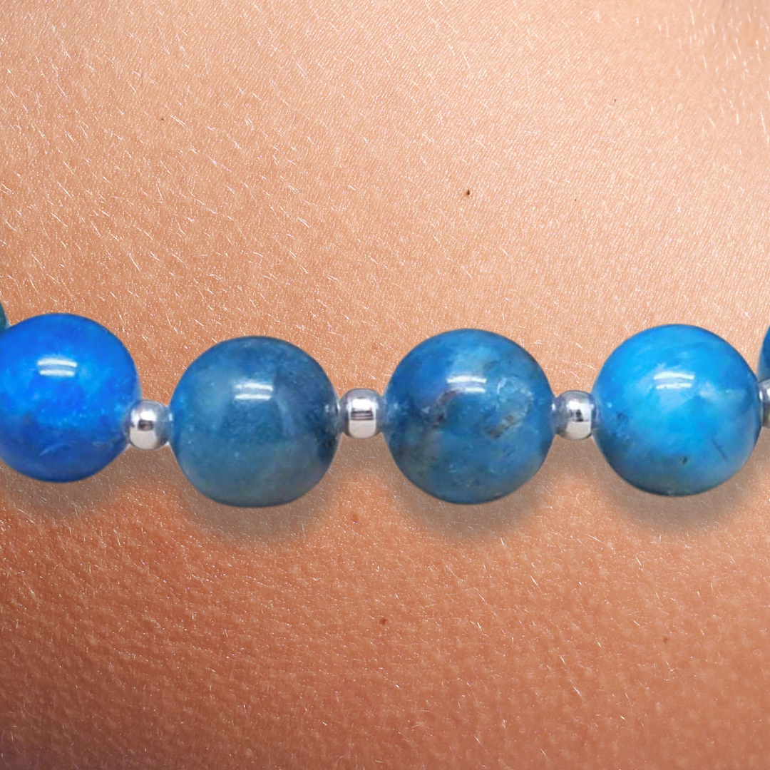 Bracelet en Apatite bleue 8mm